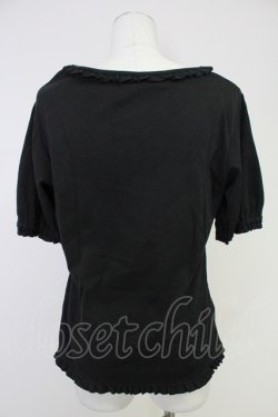 画像2: PINK HOUSE / パールネックレスローズプリントカットソー  黒X白 T-25-10-30-018-LO-TO-SA-ZT