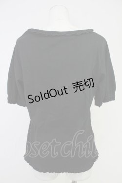 画像2: PINK HOUSE / パールネックレスローズプリントカットソー  黒Ｘ白 T-25-10-30-018-LO-TO-SA-ZI