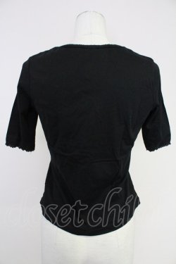 画像2: INGEBORG / レースラウンド切り替えカットソー S 黒 T-25-10-30-019-LO-TO-SA-ZT