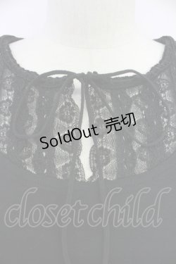 画像3: INGEBORG / レースラウンド切り替えカットソー S 黒 T-25-10-30-019-LO-TO-SA-ZI