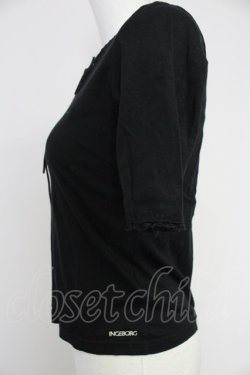 画像4: INGEBORG / レースラウンド切り替えカットソー S 黒 T-25-10-30-019-LO-TO-SA-ZT