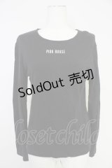 PINK HOUSE / ロゴプリントカットソー L 黒Ｘ白 T-25-10-30-020-LO-TO-SA-ZI