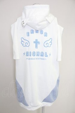 画像2: NOEMIE / ねこ耳配色オープンショルダージャージ  白Xサックス T-25-10-30-021-LO-TO-SA-ZT