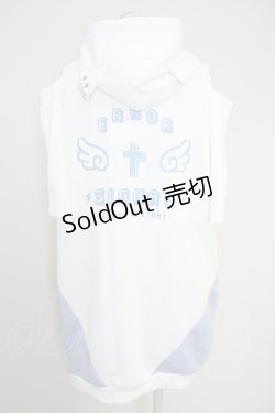 画像2: NOEMIE / ねこ耳配色オープンショルダージャージ  白Ｘサックス T-25-10-30-021-LO-TO-SA-ZI