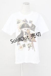 Enchantlic Enchantilly / 眼帯ねこTシャツ M 白 T-25-11-06-003-LO-TO-SA-ZT