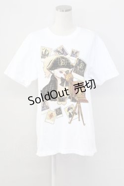 画像1: Enchantlic Enchantilly / 眼帯ねこTシャツ M 白 T-25-11-06-003-LO-TO-SA-ZT