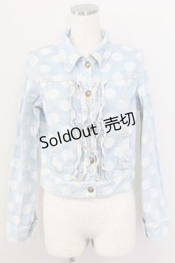 画像1: Emily Temple cute / ドットデニムジャケット  サックス T-25-11-06-026-ET-JA-SA-ZI