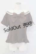 Lovely MAM MAXICIMAM / ブリーシュクレボンボンうさちゃんのセーラーカットソー  ブラウン T-25-11-06-028-LO-TO-SA-ZT