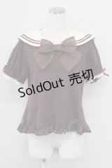 Lovely MAM MAXICIMAM / ブリーシュクレボンボンうさちゃんのセーラーカットソー  ブラウン T-25-11-06-028-LO-TO-SA-ZT
