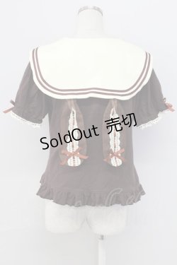 画像2: Lovely MAM MAXICIMAM / ブリーシュクレボンボンうさちゃんのセーラーカットソー  ブラウン T-25-11-06-028-LO-TO-SA-ZT
