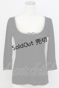 LOLITAその他(お買取対象外) / レースリボントップス  黒Ｘ白 T-25-11-06-029-LO-TO-SA-ZI