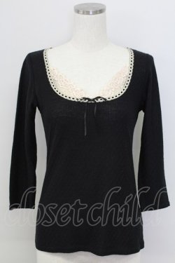 画像1: LOLITAその他(お買取対象外) / レースリボントップス  黒Ｘ白 T-25-11-06-029-LO-TO-SA-ZT