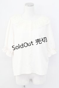 m petit by misako / MSKデシンレースエリブラウス L アイボリー T-25-11-06-006-LO-BL-SA-ZI