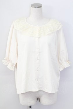 画像1: m petit by misako / MSKデシンレースエリブラウス L アイボリー T-25-11-06-006-LO-BL-SA-ZT