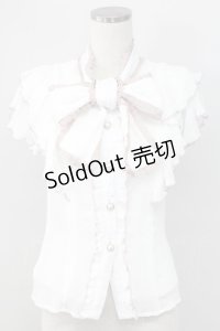 Rojita / 2Wayラッフルルシアーブラウス  白Ｘピンク T-25-11-06-008-LO-BL-SA-ZT