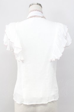 画像2: Rojita / 2Wayラッフルルシアーブラウス  白Ｘピンク T-25-11-06-008-LO-BL-SA-ZT