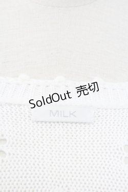 画像4: MILK / ハートボタン半袖ニットボレロ  白Ｘブラウン T-25-11-06-001-ML-TO-SA-ZI