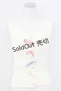 MILK / キャンディあみぐるみベスト  キナリ T-25-11-06-010-ML-TO-SA-ZT