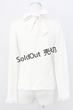 画像2: Emily Temple cute / バックリボンスタンドネックカットソー  アイボリー T-25-11-06-011-ET-TO-SA-ZI