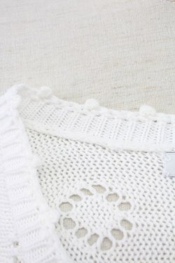 画像5: MILK / ハートボタン半袖ニットボレロ  白Ｘブラウン T-25-11-06-001-ML-TO-SA-ZT