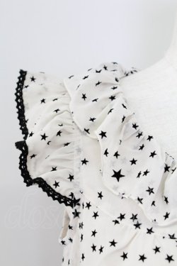 画像3: Emily Temple cute / スターシフォンノースリーブオーバーブラウス  アイボリーＸ黒 T-25-11-06-013-ET-BL-SA-ZT