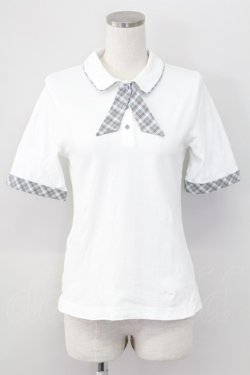 画像1: F i.n.t / チェックタイ付きポロシャツ  白Ｘグレー T-25-11-06-002-CA-BL-SA-ZT