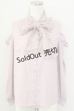 画像1: MA*RS / レースリボンタイオフショルダーブラウス  ピンク T-25-11-06-018-EL-BL-SA-ZT