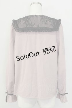 画像2: Rojita / リボン付き配色レース衿長袖ブラウス  ピンク T-25-11-06-020-LO-BL-SA-ZI