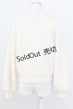 画像2: F&A / フレームローズ釦シュガーラメカーディガン  オフホワイト T-25-11-06-021-LO-TO-SA-ZI