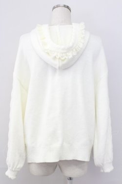 画像2: Secret Honey / ハートパールボタンフードニットカーディガン  白 T-25-11-06-022-CA-TO-SA-ZT