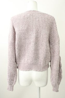 画像2: axes femme POETIQUE / ベロアリボンニットカーディガン M グレージュ T-25-11-09-023-AX-TO-SA-ZT