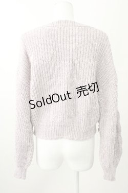 画像2: axes femme POETIQUE / ベロアリボンニットカーディガン M グレージュ T-25-11-09-023-AX-TO-SA-ZT509