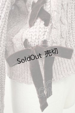 画像3: axes femme POETIQUE / ベロアリボンニットカーディガン M グレージュ T-25-11-09-023-AX-TO-SA-ZT509
