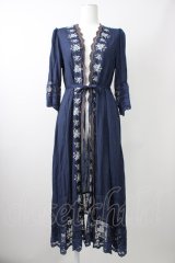 axes femme / カラー刺繍入りロングカーディガン M コン T-25-11-09-024-AX-TO-SA-ZT509