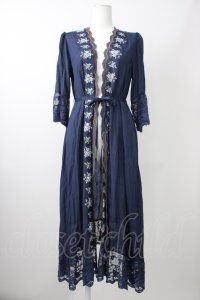 axes femme / カラー刺繍入りロングカーディガン M コン T-25-11-09-024-AX-TO-SA-ZT509