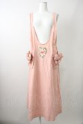 PINK HOUSE / ローズハートリース刺繍タブリエ  ピンク T-25-11-09-025-LO-OP-SA-ZT