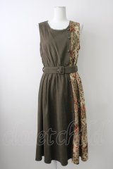 axes femme / パッチワークノースリワンピ M カーキ T-25-11-09-028-AX-OP-SA-ZT357