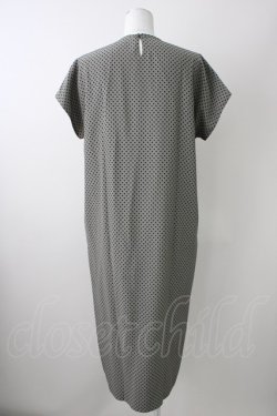 画像2: INGEBORG / フロントリボン半袖ドットワンピース  グレーＸ黒 T-25-11-09-029-LO-OP-SA-ZT