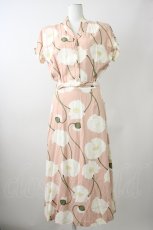 画像1: 【SALE】INGEBORG / 芥子柄ワンピース  ピンク T-25-11-09-030-LO-OP-SA-ZT384 (1)
