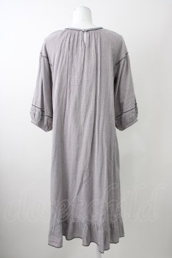 画像2: PINK HOUSE / ギンガムチェック五分袖フリルワンピース  ブラウン T-25-11-09-031-LO-OP-SA-ZT