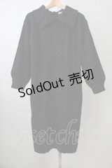 axes femme / 襟デザインニットワンピース  黒 T-25-11-09-033-AX-OP-SA-ZT423