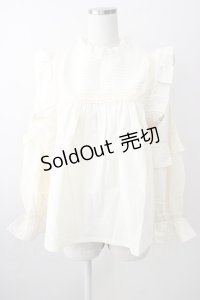 SALON DE SISTER / ピンタックヨークブラウス M キナリ T-25-11-09-035-LO-BL-SA-ZT