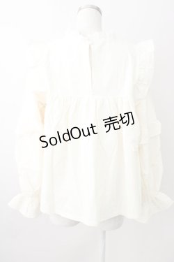 画像2: SALON DE SISTER / ピンタックヨークブラウス M キナリ T-25-11-09-035-LO-BL-SA-ZT