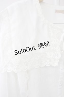 画像3: axes femme POETIQUE / レースセーラー襟&チュール袖ブラウス M ホワイト T-25-11-09-036-AX-BL-SA-ZT