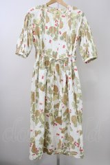 PINK HOUSE / パイナップル柄ワンピース  白Ｘ黄色Ｘ茶 T-25-11-09-038-LO-OP-SA-ZT440