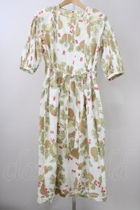 PINK HOUSE / パイナップル柄ワンピース  白Ｘ黄色Ｘ茶 T-25-11-09-038-LO-OP-SA-ZT440