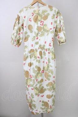 画像2: PINK HOUSE / パイナップル柄ワンピース  白Ｘ黄色Ｘ茶 T-25-11-09-038-LO-OP-SA-ZT