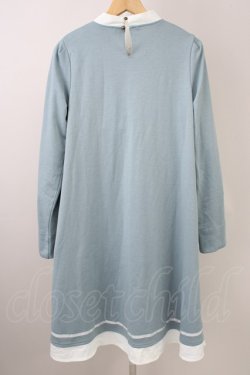 画像2: axes femme / ボウタイAラインカットワンピース M サックス T-25-11-09-039-AX-OP-SA-ZT