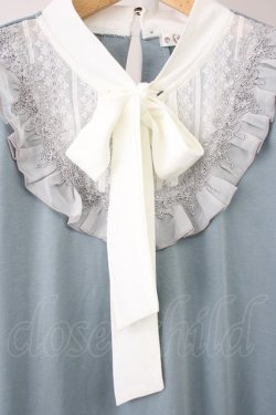 画像3: axes femme / ボウタイAラインカットワンピース M サックス T-25-11-09-039-AX-OP-SA-ZT