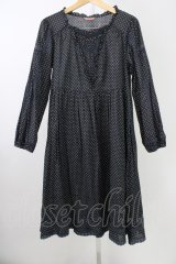 PINK HOUSE / ドット長袖ワンピース  ブラック T-25-11-09-040-LO-OP-SA-ZT400